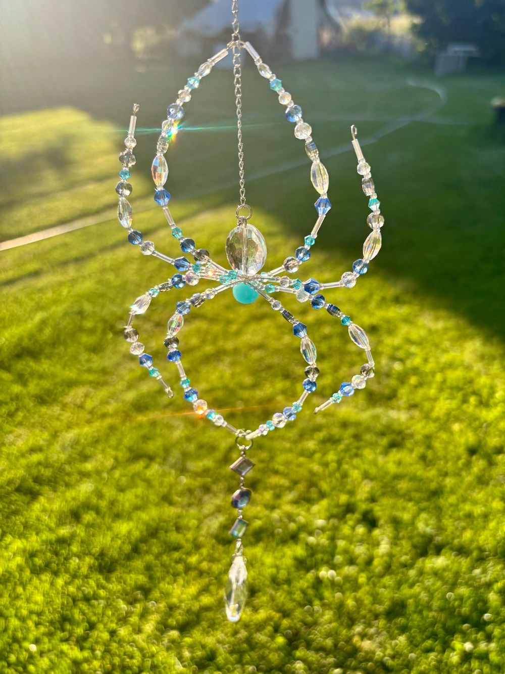 Crystal beaded spider suncatcher. - Picture 9 of 13